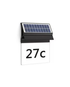 Philips Solar Enkara Wandnummerleuchte, Lichtsensor, 2700K, schwarz