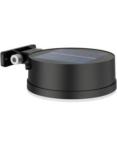 Philips Solar Vynce Wandleuchte, Lichtsensor, rund, 2700K, schwarz