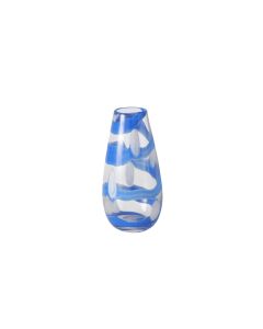 Boltze Vase Ascos 28.5 cm, Blau/Weiss