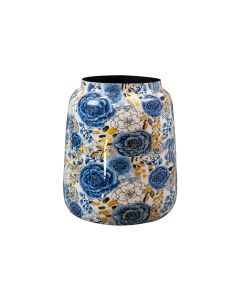 CHALET Vase Dutch 24 cm, Blau/Gold/Weiss