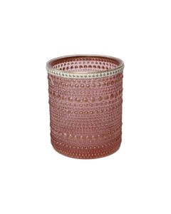 CHALET Windlicht Lingan 12 cm, Glas, Rosa
