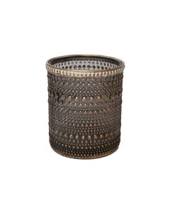 CHALET Windlicht Lingan 12 cm, Glas, Anthrazit