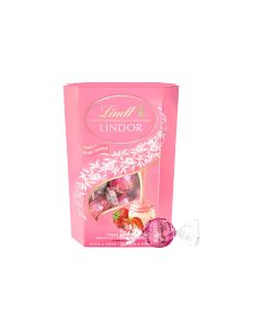 Lindt Schokoladen-Pralinen Lindor Kugeln Weiss Erdbeer 200 g