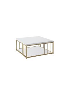 Woody Fashion Couchtisch Zenn 90 x 39 x 40 cm, Gold/Weiss