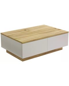 Woody Fashion Couchtisch 90 x 31.6 x 60 cm, Nature/Weiss
