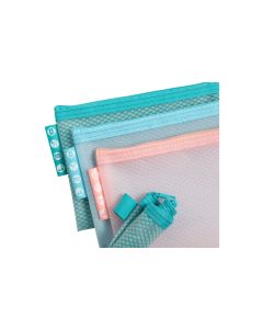 Exacompta EVA Chromaline Mesh Bag A6, 3-er Set, Farben assortiert