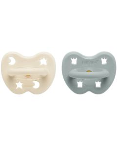 HEVEA Nuggi Round 2 Stk. Milky White/Gorgeous Grey 3-36 Monate
