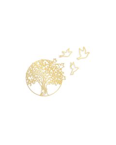 Wallxpert Wanddekoration Tree with birds 61 x 56 cm, Metall