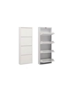 Woody Fashion Schuhschrank 50 x 137 x 15 cm, Weiss
