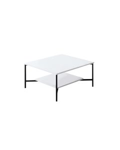 Woody Fashion Couchtisch Black Line 80 x 80 x 40 cm, Weiss