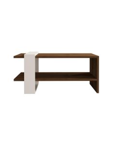 Woody Fashion Couchtisch Gaye 80 x 35 x 50 cm, Braun/Weiss