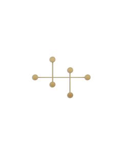 Wallxpert Wandgarderobe Dama 6 Haken, Gold