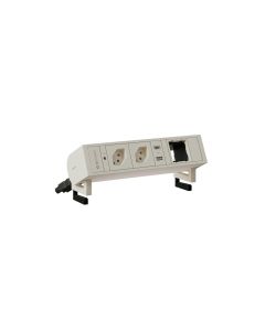 max connect Steckdoseneinheit SUPRA 2x T13, USB-A/C, Leermodul Schwarz