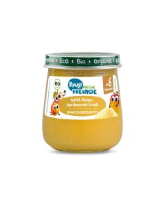Freche Freunde Früchte Apfel, Mango, Aprikose & Griess 120 g