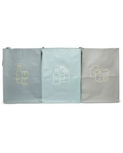 Kikkerland Recyclingtasche OR111 3 Stück, Braun/Grau/Grün