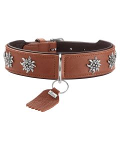 Hunter Halsband München 65/L, Rindsleder, Cognac/Schwarz