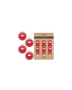 INGES CHRISTMAS DECOR Weihnachtskugel Dazzling 12 Stück, Rot