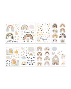 Papierdrachen Wandtattoo-Set Regenbogen