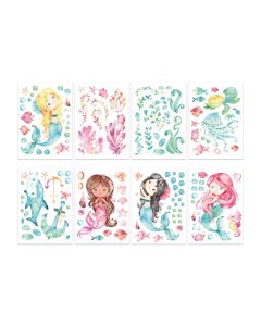 Papierdrachen Wandtattoo-Set Meerjungfrau