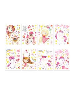 Papierdrachen Wandtattoo-Set Einhorn