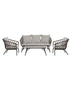COCON Loungeset Margrethe, Braun/Nature, 5 Sitzplätze