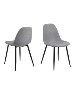 AC Design Stuhl Wilma 4 Stück, Hellgrau/Schwarz