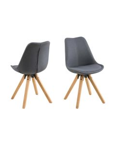 AC Design Stuhl Dima 2 Stück, Dunkelgrau