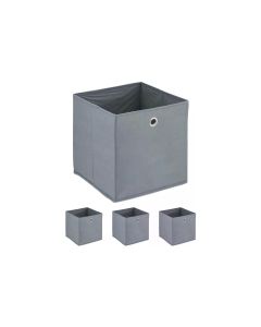 relaxdays Aufbewahrungsbox 4er Set Grau