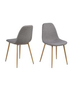 AC Design Stuhl Wilma 4 Stück, Hellgrau/Nature