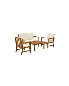 COCON Loungeset Lausanne, Braun/Weiss, 4 Sitzplätze