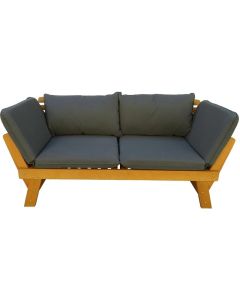 Contini 2er Sofa mit Kissen, Anthrazit/Eucalyptus