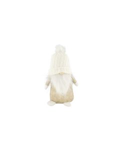 CHALET Weihnachtsfigur Gnom 13 cm, Textil, Weiss