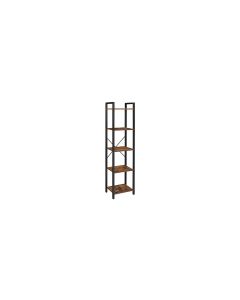 VASAGLE Regal mit 5 Ebenen 40 x 30 x 146 cm, Braun/Schwarz