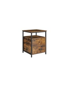 VASAGLE Nachttisch mit 2 Schubladen 45 x 45 x 60 cm, Braun/Schwarz
