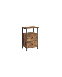 VASAGLE Nachttisch mit 2 Schubladen 38 x 28 x 60 cm, Braun/Schwarz