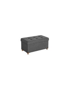 Songmics Sitztruhe mit Deckel 76 x 38 x 40 cm, Dunkelgrau