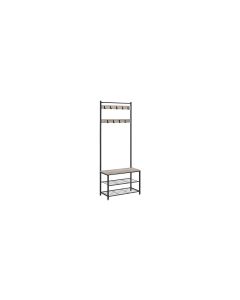 VASAGLE Garderobe 70 x 175 x 32 cm, Braun/Schwarz