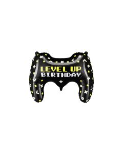 Partydeco Folienballon Game Controller Schwarz, 72 x 52 cm