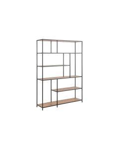 AC Design Regal Seaford 135 x 35 x 185 cm, Eiche/Schwarz