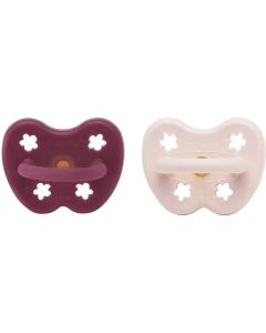 HEVEA Nuggi Orthodontic 2 Stk. Powder Pink/Rosewood 3-36 Monate