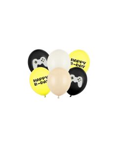 Partydeco Luftballon Ballon Game Ø 30 cm, 6 Stück, Mehrfarbig