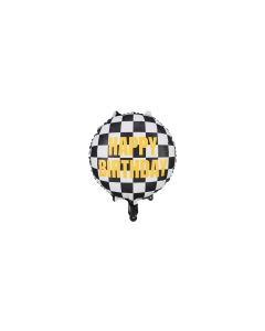 Partydeco Folienballon Auto Schwarz/Weiss, 45 cm
