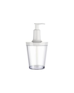 Koziol Seifenspender Flow 250 ml, Transparent/Weiss