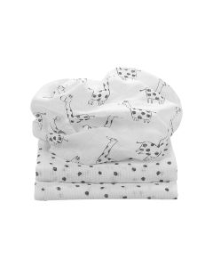 Odenwälder Mulltuch Giraffe 3er Set Anthrazit 80 x 80 cm