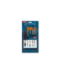 Derwent Technique Pinselset für verschiedene Techniken, 6-teilig