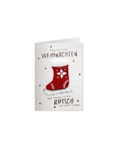 Sheepworld Weihnachtskarte Strick Eislaufen 11 x 16 cm