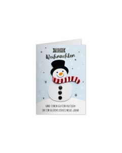 Sheepworld Weihnachtskarte Knopf Schneemann 11 x 16 cm