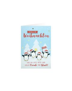 Sheepworld Weihnachtskarte Knopf Pinguine 11 x 16 cm