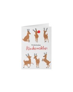 Sheepworld Weihnachtskarte Strick Rentiere 11 x 16 cm