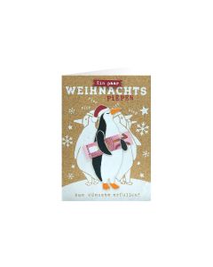 Sheepworld Weihnachtskarte Kork Pinguine 11 x 16 cm